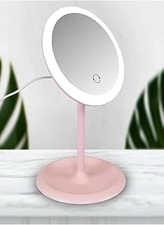 Chermik Beyaz Dokunmatik Led Işıklı Usb Li Yuvarlak Masa Üstü Makyaj Aynası Makyaj Aynası Ledli ürün görseli 1