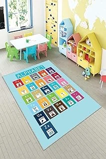 Pelangi Alfabe Eğitici Öğretici Yıkanabilir Kaymaz Taban Tutmazbebek Çocuk Odası Halısı, 100 X 200 ürün görseli 1