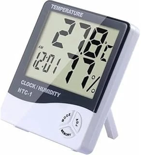 Dijital Lcd Elektronik Alarm Saat Termometre Higrometre Hava İstasyonu Kapalı Alan Masa Saati Beyaz Siyah ürün görseli 1