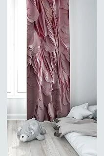 Pelangi Pembe Katmanlı Desenli Dijital Baskı Yıkanabilir Bebek Çocuk Odası Fon Perdesi, Pembe 140 X 240 ürün görseli 1
