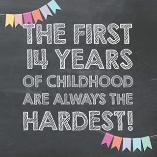 The First 14 Years Of Childhood Are Always The Hardest: 14Th Birthday Guest Book – Funny Gift For Men And Women, Guestbook Album In Size 8.25 X 8.25 ürün görseli 1