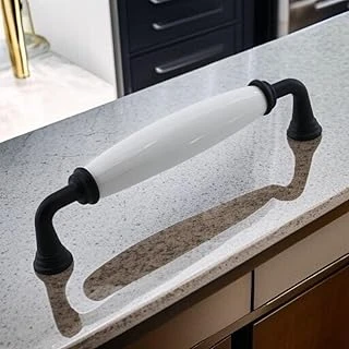 Kapıdağ Porselen Siyah Kulp 128 Mm Mobilya Çekmece Mutfak Dolabı Dolap Kapak Kulplar Kulb Kulpu ürün görseli 1