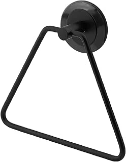 Yapışkanlı Lavabo Banyo Mutfak Bez Havlu Standı Askısı Paslanmaz Metal Siyah Bez Havluluk Üçgen ürün görseli 1