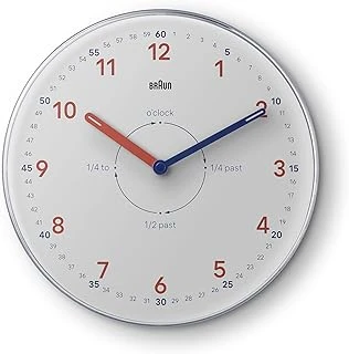 Analog Zaman Öğretmen Duvar Saati, Sessiz Kuvars Hareketi, Kolay Okunabilen Kadran, 23 Cm Çap, Beyaz, Model Bc26Tw. ürün görseli 1