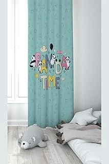 Pelangi Su Yeşili Panda Desenli Dijital Baskı Yıkanabilir Bebek Çocuk Odası Fon Perdesi, Su Yeşili 140 X 200 ürün görseli 1