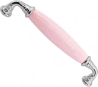 Afrod Pembe Porselen Krom Kulp 128 Mm 12.8 Cm Mobilya Çekmece Dolabı Dolap Kapak Kulplar Kulb Kulpu ürün görseli 1