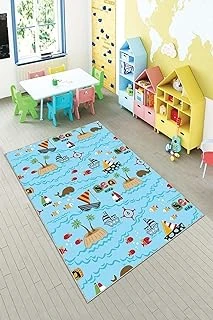 Pelangi Denizci Desenli Yıkanabilir Kaymaz Taban Tutmazbebek Çocuk Odası Halısı, Çok Renkli 160 X 250 ürün görseli 1