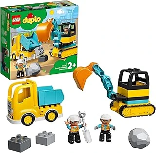 Duplo İnşaat Kamyon Paletli Kazıcı 10931-2 Yaş Üzeri Çocuklar Için Kazıcı Damperli Kamyon İçeren Eğitici Yapım Seti (20 Parça) ürün görseli 1