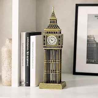 Big Ben Metal Figürü, Antik Bronz, Masa Raf Dekorasyonu, Londra Mimari Heykelciği ürün görseli 1