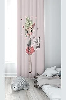 Pelangi Sweet Girl Desenli Dijital Baskı Yıkanabilir Bebek Çocuk Odası Fon Perdesi, Pudra 140 X 240 ürün görseli 1