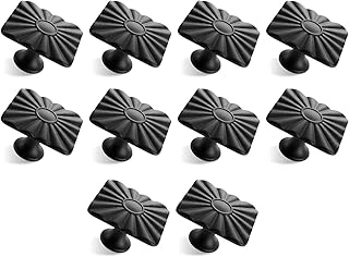 10 Adet Güneş Kare Düğme Mat Siyah Kulp Mobilya Mutfak Dolabı Çekmece Dolap Kapak Kulpu Kulb Metal ürün görseli 1