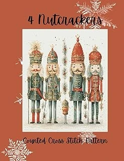 Independently Published 4 Nutcrackers: Counted Cross Stitch Pattern, Holiday Cross Stitch ürün görseli 1
