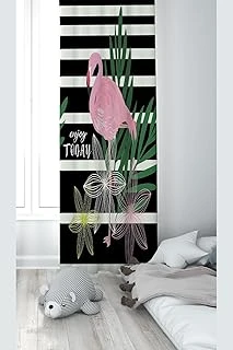 Pelangi Siyah Beyaz Filamingo Desenli Dijital Baskı Yıkanabilir Bebek Çocuk Odası Fon Perdesi, Pembe-Siyah 140 X 200 ürün görseli 1