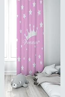 Pelangi Pembe Prensesim Yazılı Dijital Baskı Yıkanabilir Bebek Çocuk Odası Fon Perdesi, Pembe-Beyaz 70 X 270 ürün görseli 1