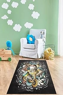 Pelangi Dondurma Ice Cream Desen Dijital Baskı Yıkanabilir Kaymaz Taban Yıkanabilir Çocuk Odası Halısı, Gri 130 X 180 ürün görseli 1