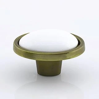 Çoruh Porselen Antik Sarı Kulp Düğme Çekmece Mutfak Mobilya Dolabı Dolap Kulpu Kulbu Metal Kulpları ürün görseli 1