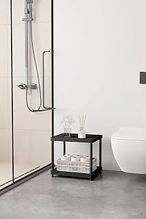 Siyah 2 Katlı 33X40 Ekstra Geniş Düzenleyici Mutfak Banyo Rafı Sehpa ürün görseli 1