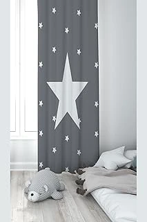 Pelangi Gri Yıldız Desenli Dijital Baskı Yıkanabilir Bebek Çocuk Odası Fon Perdesi, Çok Renkli 70 X 240 ürün görseli 1