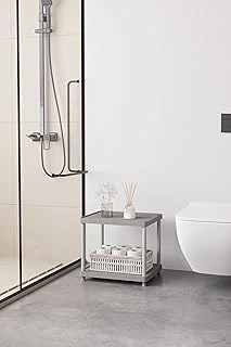 Gri 2 Katlı 33X40 Ekstra Geniş Düzenleyici Mutfak Banyo Rafı Sehpa ürün görseli 1