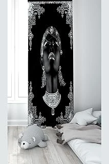 Pelangi Siyahi Kadın Desenli Dijital Baskı Yıkanabilir Bebek Çocuk Odası Fon Perdesi, Siyah 140 X 270 ürün görseli 1