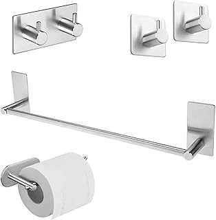 Deltahome Paslanmaz Çelik Set 40Cm Havluluk - Tuvalet Kağıdı Askılığı - Askılık Bornozluk - Kendinden Yapışmalı ürün görseli 1