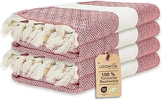 4'Lü Paket -%100 Pamuk Peştamal 100X180 Cm, Havuz Plaj Havlusu, Spor Havlusu, Hızlı Kurur Koku Yapmaz, Emici, Hafif Kompakt, Kırmızı ürün görseli 1