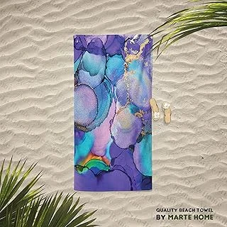 Marte Purple Marble Plaj Havlusu ürün görseli 1