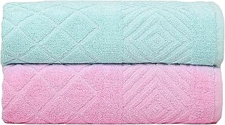 Pamuklu El Yüz Havlusu 2'Li Set 50 X 90 Cm. (Yeşil-Pembe) ürün görseli 1