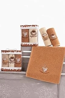 Nakışlı 3'Lü Mutfak El & Yüz Havlu Seti 30X50 Cm Coffee, Nakislimutfak ürün görseli 1