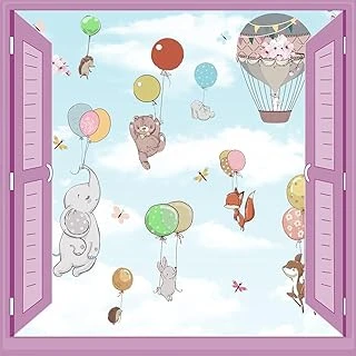 Çocuk Odası Bebek Odası Pencere Poster Duvar Kağıdı Balonlar ürün görseli 1