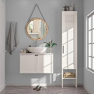 Bny130-Beyaz Panjur Kapaklı Metal Ayaklı Banyo Dolabı ürün görseli 1