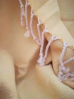 El Dokuması Kök Boyalı Buldan Peştemal -%100 Organik Pamuk Bambu 95X175 Cm.Plaj Banyo Havlusu. Plaj, Banyo, Spa, Masaj Spor Için (Kristal Sarı) ürün görseli 1