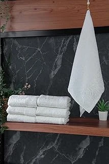 Dantelli Güpürlü Lüks%100 Pamuk Çeyizlik 6 Lı El Yüz Havlu Seti 40X70 - Beyaz - 4400 ürün görseli 1