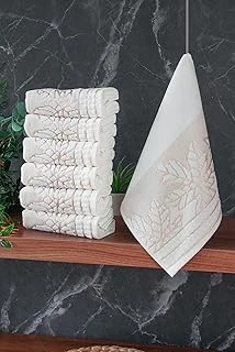Çınar Jakarlı 6’Lı Kadife Pamuklu El Yüz Havlu Seti 30X50 Cm - 00434- Gold ürün görseli 1