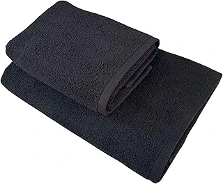 Pamuk Siyah Havlu İkili Set Banyo (70X140 Cm) El (50X90 Cm) Havlusu - Ev, Spor Seyahat İçin Mükemmel Süper Emici Dayanıklı ürün görseli 1