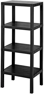 Deconox 4 Katlı Köşe Rafı | Banyo, Mutfak Kiler İçin Yer Tasarruflu Organizer | Çok Amaçlı Plastik Raf | 4 Farklı Renk Seçeneği (38X29X100Cm) (Si̇yah) ürün görseli 1
