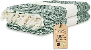 2'Li Paket -%100 Pamuk Peştamal 100X180 Cm, Havuz Plaj Havlusu, Spor Havlusu, Hızlı Kurur Koku Yapmaz, Emici, Hafif Kompakt, Yeşil ürün görseli 1