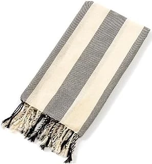 Striped Peştemal Banyo Havlusu Plaj Havlusu Siyah ürün görseli 1