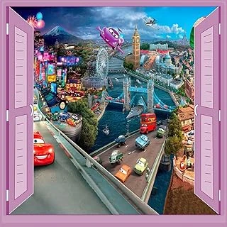 Çocuk Odası Bebek Odası Pencere Poster Duvar Kağıdı Araba Köprü ürün görseli 1