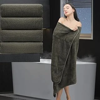 Ekstra Büyük Banyo Çarşafı 4 Parça (88,9 X 177,8 Cm) - Yumuşak Büyük Boy Banyo Havlusu, Banyo Oteli Için Banyo Havlusu Seti, Yetişkinler Için Peluş Yüksek Emici Hızlı Kuruyan Duş Havlu Seti, ürün görseli 1