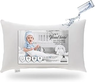 Vionel Su Geçirmez Bebek Yastığı, 35X45, Küçük Çocuklar Yumuşak, Makinede Yıkanabilir, Nefes Alabilir, Bakımı Kolay,%100 Pamuklu Yastıklar, Uyku, Seyahat, Beyaz Seyahat Yastığı. ürün görseli 1
