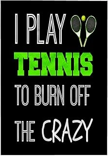 3D I Play Tennis To Burn Off The Crazy On Siyah Arka Plan El Havlusu, 38,1 Cm X 55,88 Cm ürün görseli 1