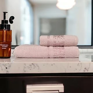 Lunox Home%100 Bambu Havlu Takımı Vücut Havlusu 90X145 Cm, Baş Havlusu 50X85 Cm, Ekstra Yumuşaklık (Pembe) ürün görseli 1