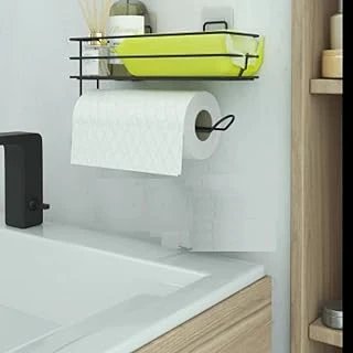 Yapışkanlı Raflı Havlu Askısı,Baharatlık Askısı,Kağıt Havlu Askılı Duvar Tipi Baharatlık Şampuanlık, Banyo Mutfak İçin Uygun,Delmeden Vidalamadan Kolay Pratik Montaj (Havlulukluraf) ürün görseli 1