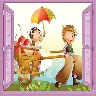 Çocuk Odası Bebek Odası Pencere Poster Duvar Kağıdı At Arabası ürün görseli 1