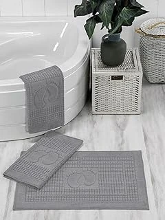 İhvan Online 3'Lü Banyo Abdest Su Emici Ayak Havlusu Paspası Seti Füme ürün görseli 1