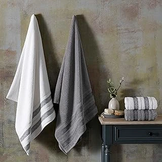 Taç Velvet Pure Beyaz Antrasit Pamuk Hamam Seti, Beyaz, Antrasit, S-M/L-Xl ürün görseli 1