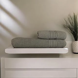 Lunox Home%100 Cotton Havlu Takımı Vücut Havlusu 90X140 Cm, Baş Havlusu 50X80 Cm, Ekstra Yumuşaklık (Gri) ürün görseli 1