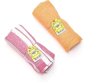 Pembe Turuncu Yıkanmış Pamuk Peştemal Seti ürün görseli 1