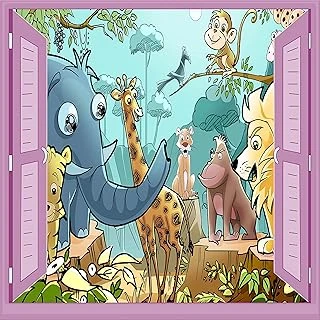 Çocuk Odası Bebek Odası Pencere Poster Duvar Kağıdı Hayvanlar ürün görseli 1